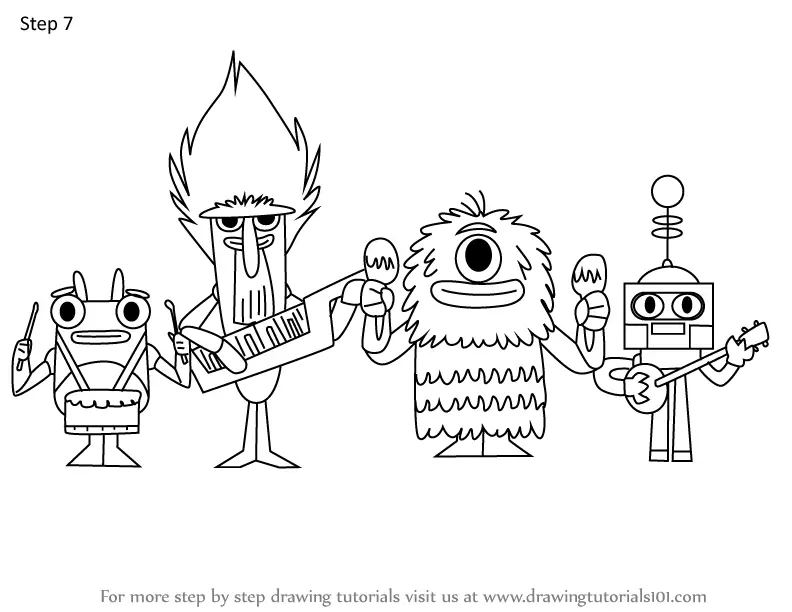 How to Draw The Bubble Bunch Band from Grojband (Grojband) Step by Step ...