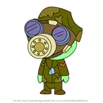 How to Draw Bear Soldier from Happy Tree Friends