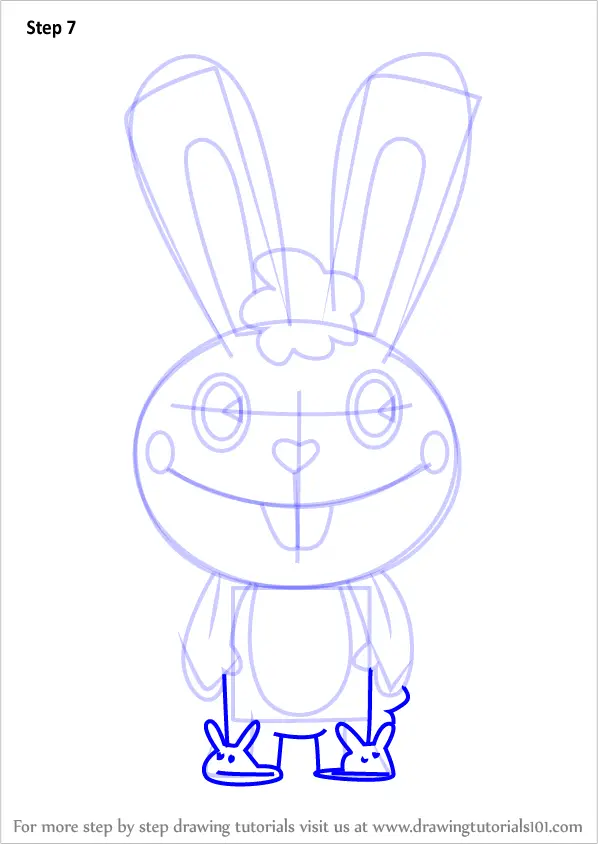 How to Draw Cuddles from Happy Tree Friends (Happy Tree Friends) Step