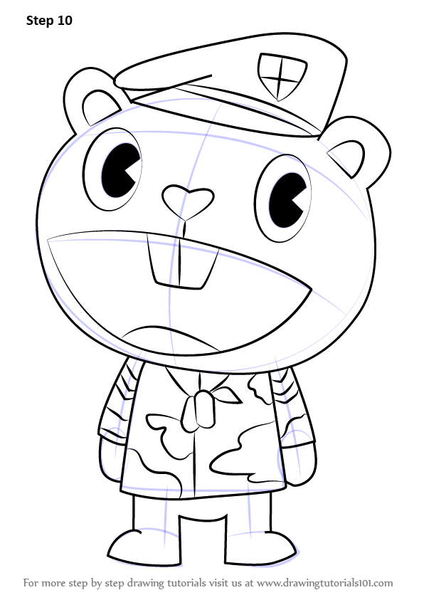 Learn How to Draw Flippy from Happy Tree Friends (Happy Tree Friends