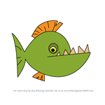 How to Draw Russell's Piranha from Happy Tree Friends