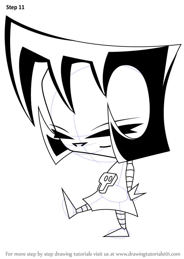 Learn How to Draw Gaz from Invader Zim (Invader Zim) Step by Step