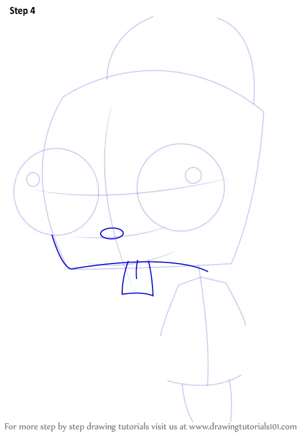 How to Draw GIR from Invader Zim (Invader Zim) Step by Step