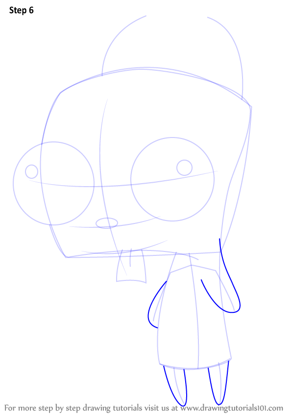 How to Draw GIR from Invader Zim (Invader Zim) Step by Step