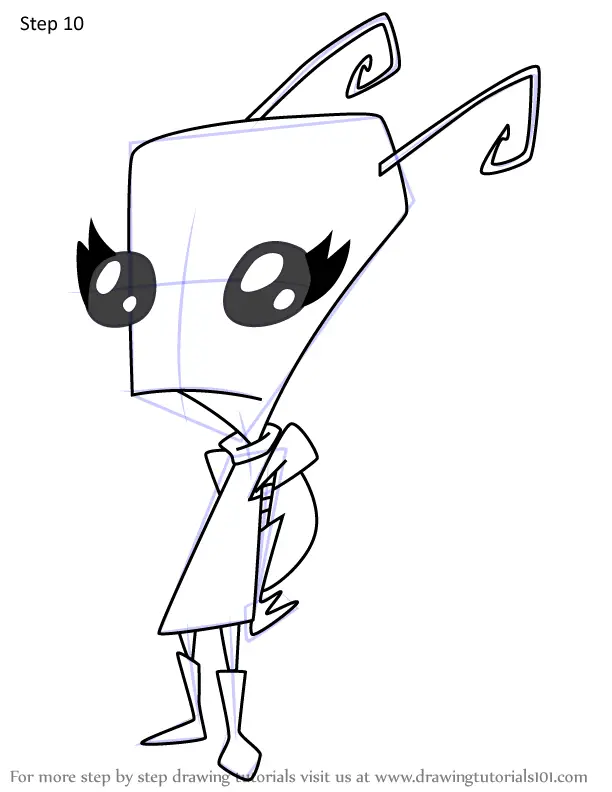 How to Draw Invader El from Invader Zim (Invader Zim) Step by Step ...