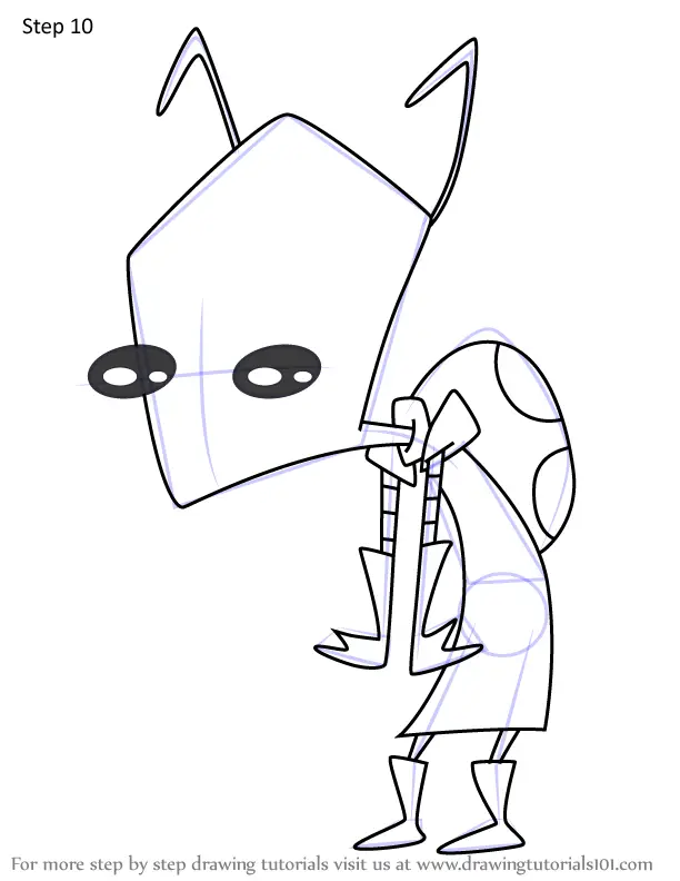 How to Draw Invader Gooch from Invader Zim (Invader Zim) Step by Step ...