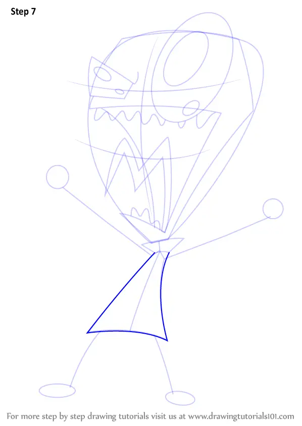 How to Draw Zim from Invader Zim (Invader Zim) Step by Step