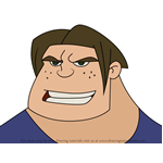 How to Draw Big Mike from Kim Possible