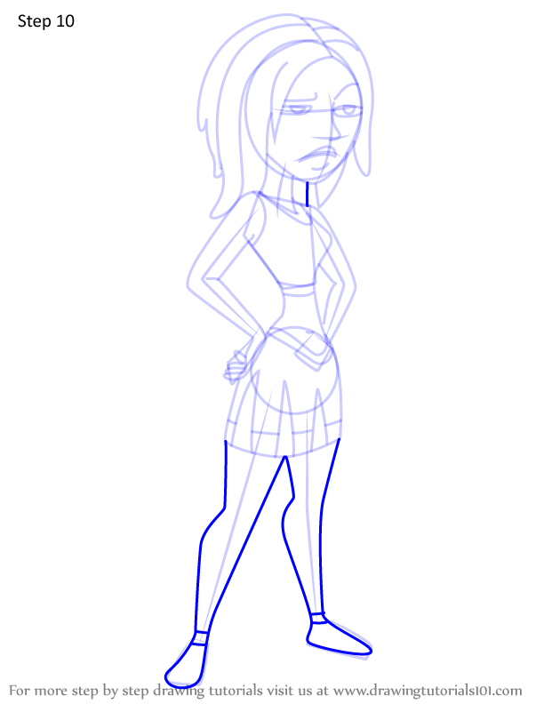 How to Draw Bonnie Rockwaller from Kim Possible (Kim Possible) Step by ...