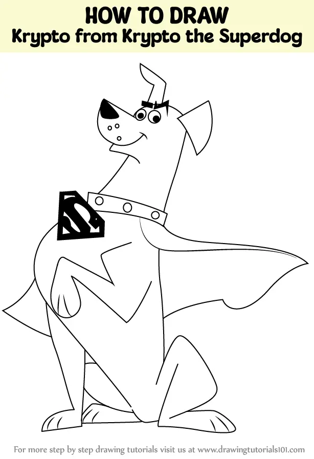 How to Draw Krypto from Krypto the Superdog (Krypto the Superdog) Step ...