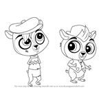 How to Draw Dodger and Twist from Littlest Pet Shop