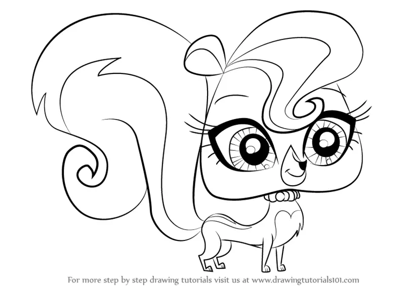 How to Draw Mitzi from Littlest Pet Shop (Littlest Pet Shop) Step by ...