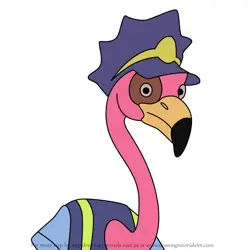 How to Draw Officer flamingo from Llama Llama