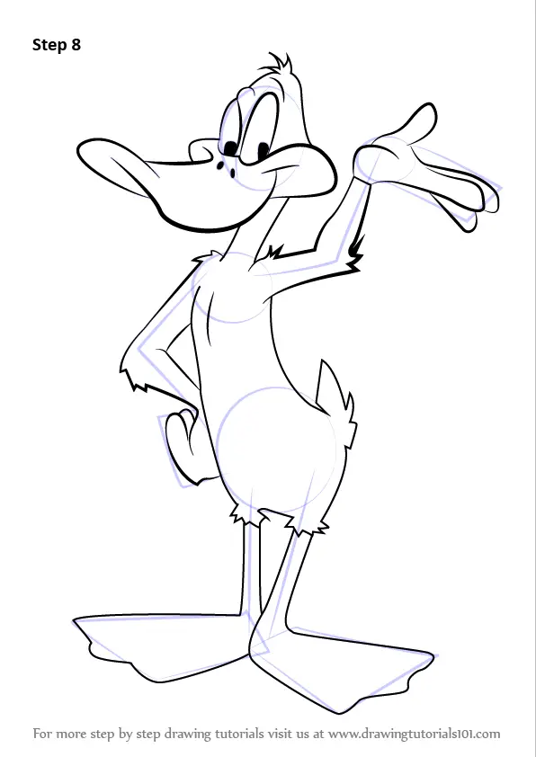 Step by Step How to Draw Daffy Duck from Looney Tunes