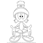 How to Draw Marvin the Martian from Looney Tunes