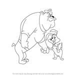 How to Draw Spike the Bulldog from Looney Tunes