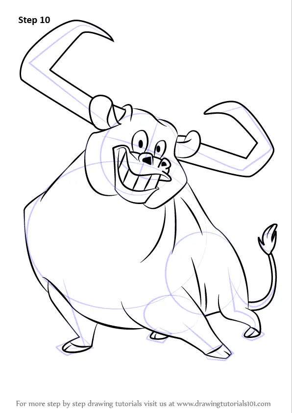 Learn How to Draw Toro the Bull from Looney Tunes (Looney Tunes) Step