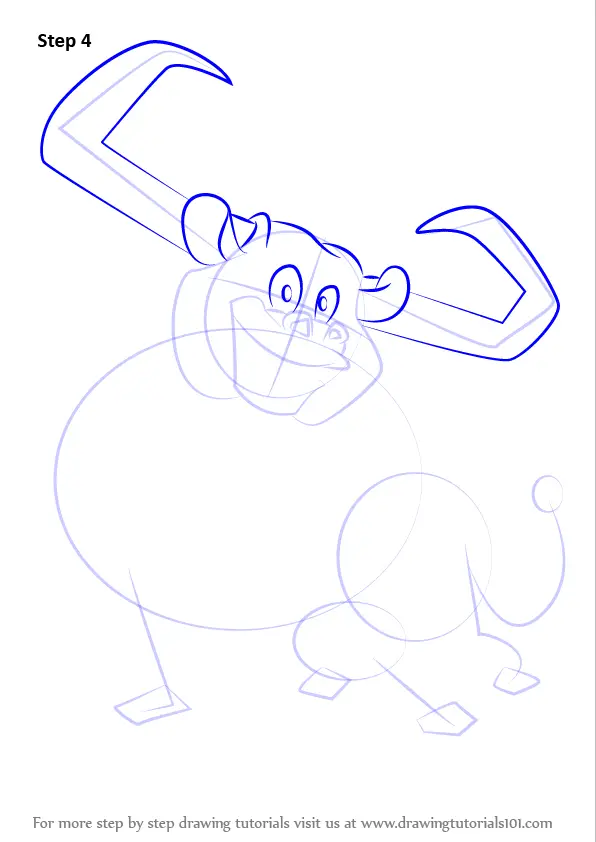 Learn How to Draw Toro the Bull from Looney Tunes (Looney Tunes) Step