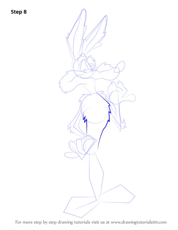 How to Draw Wile E. Coyote from Looney Tunes (Looney Tunes) Step by ...