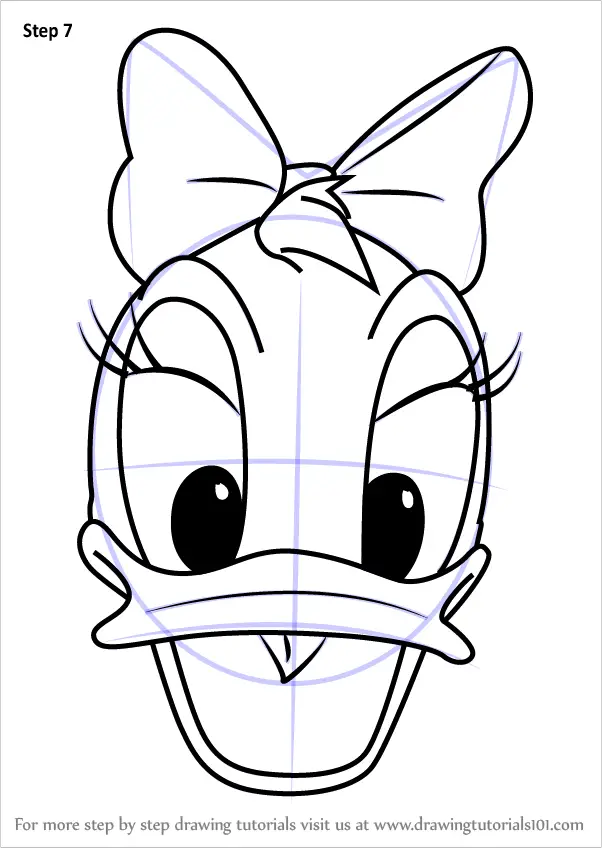 Learn How to Draw Daisy Duck Face from Mickey Mouse Clubhouse (Mickey