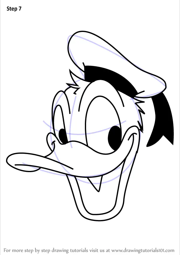 Step by Step How to Draw Donald Duck Face from Mickey ...