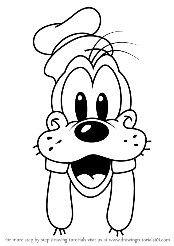 Learn How to Draw Goofy Face from Mickey Mouse Clubhouse (Mickey Mouse