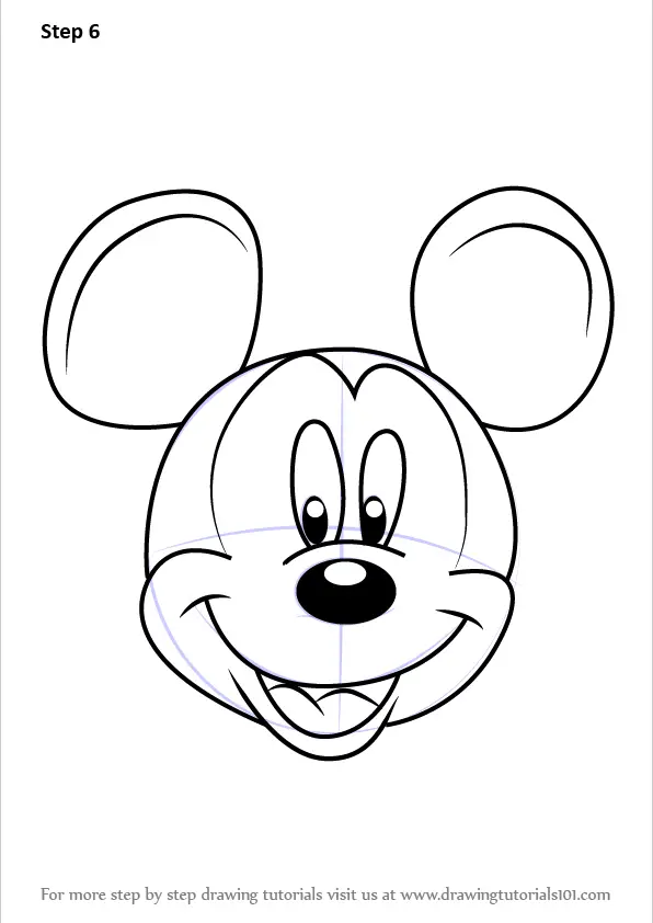Step by Step How to Draw Mickey Mouse Face from Mickey Mouse Clubhouse