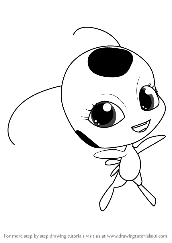 Easy How to Draw a Ladybug Tutorial and Ladybug Coloring Page