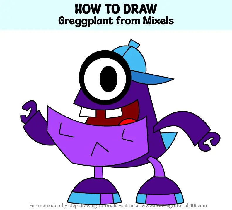 How to Draw Greggplant from Mixels (Mixels) Step by Step ...