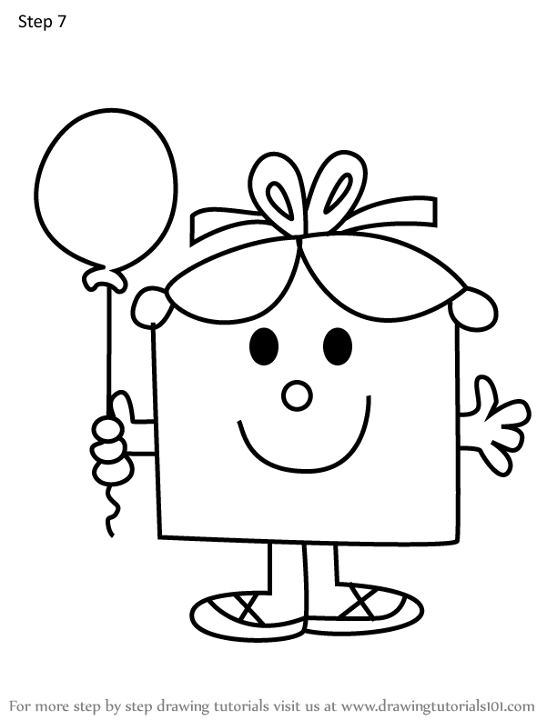 How to Draw Little Miss Birthday from Mr. Men (Mr. Men) Step by Step ...