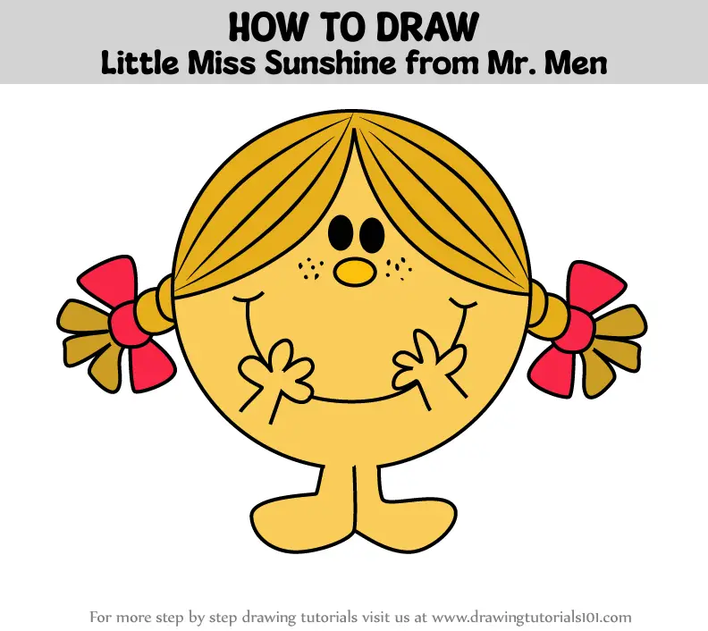 How to Draw Little Miss Sunshine from Mr. Men (Mr. Men) Step by Step ...