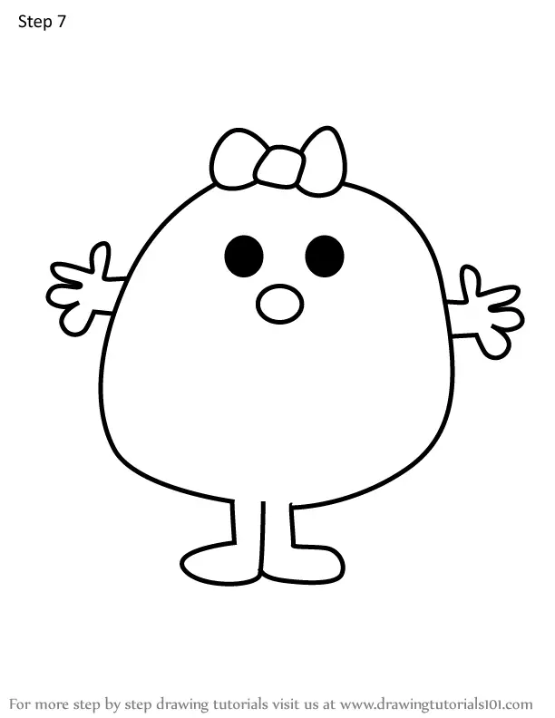 How to Draw Little Miss Tiny from Mr. Men (Mr. Men) Step by Step ...