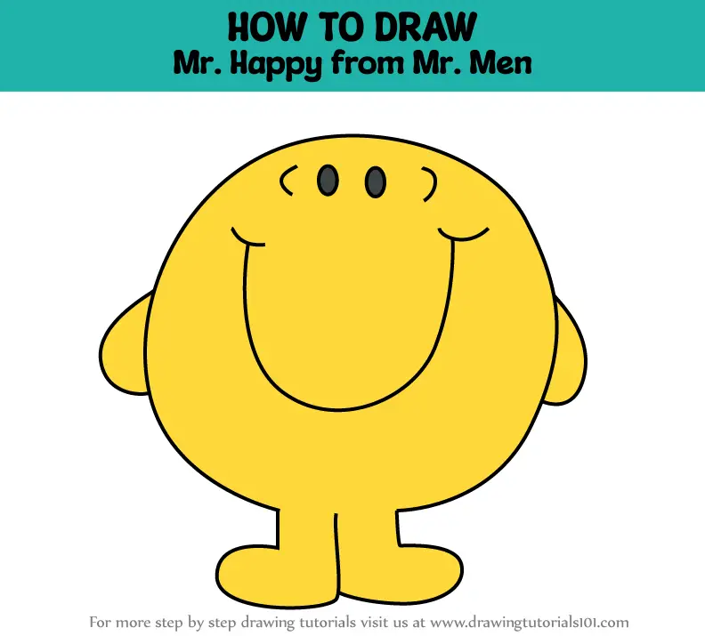 How To Draw Mr. Happy From Mr. Men (mr. Men) Step By Step 