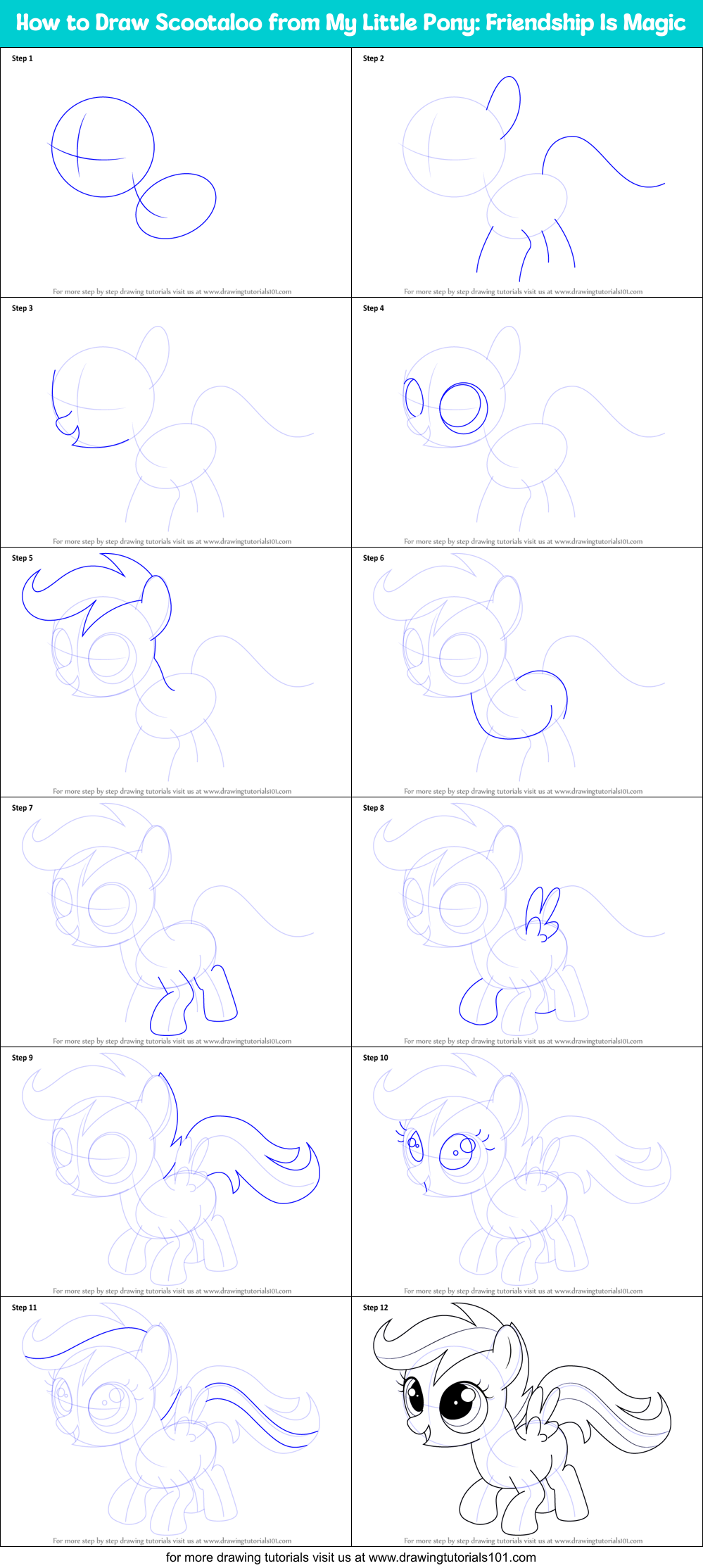 How to Draw Scootaloo from My Little Pony Friendship Is 