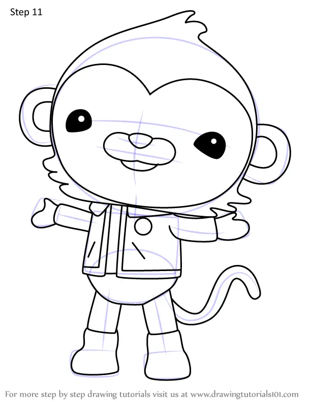 How to Draw Paani the Monkey from Octonauts (Octonauts) Step by Step ...