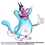 How to Draw Oggy from Oggy and the Cockroaches