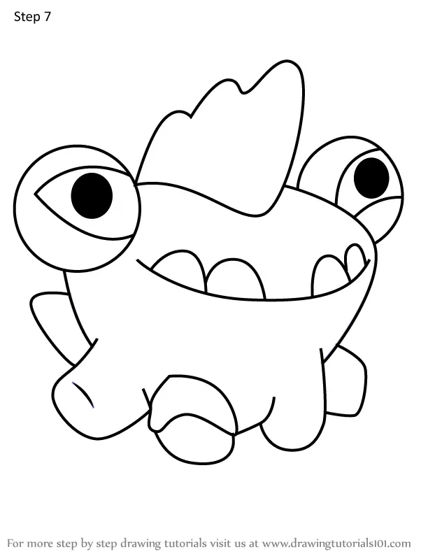 How to Draw Bom Nom from Om Nom Stories (Om Nom Stories) Step by Step ...