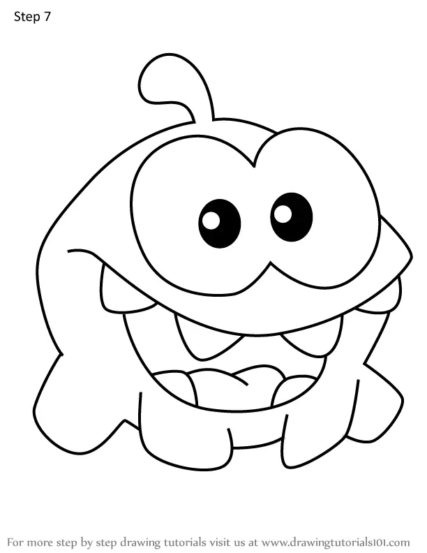 How to Draw Om Nom from Om Nom Stories (Om Nom Stories) Step by Step ...