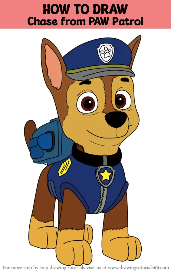 How to Draw Chase from PAW Patrol (PAW Patrol) Step by Step
