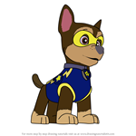 How to Draw Super Chase from PAW Patrol
