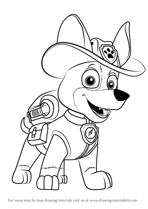 Learn How to Draw Tracker from PAW Patrol (PAW Patrol) Step by Step
