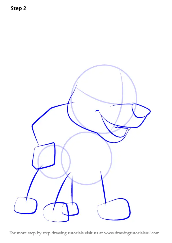 How to Draw Tracker from PAW Patrol (PAW Patrol) Step by Step