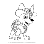 How to Draw Tracker from PAW Patrol