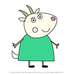 How to Draw Aunty Goat from Peppa Pig