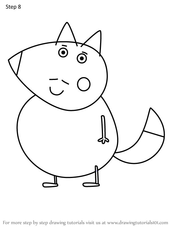 How to Draw Daddy Fox from Peppa Pig (Peppa Pig) Step by Step ...