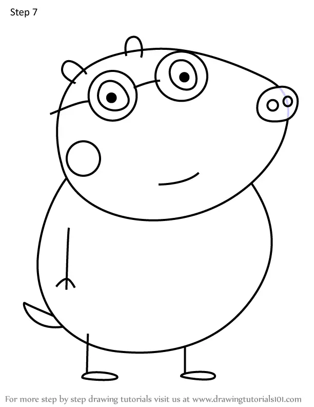 How to Draw Daddy Mole from Peppa Pig (Peppa Pig) Step by Step ...