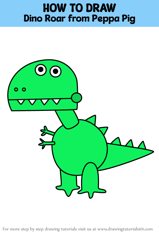 How to Draw Dino Roar from Peppa Pig (Peppa Pig) Step by Step ...