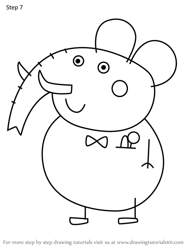 How to Draw Doctor Elephant from Peppa Pig (Peppa Pig) Step by Step ...