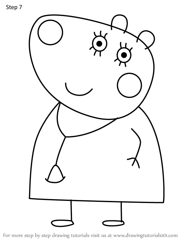 How to Draw Doctor Polar Bear from Peppa Pig (Peppa Pig) Step by Step ...