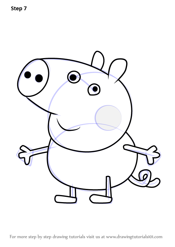 Step by Step How to Draw George Pig from Peppa Pig ...